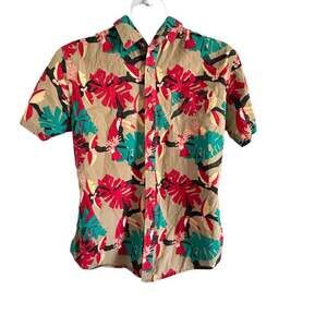Rebel James & Charli button up shirt men's size Large cotton tropical colorful